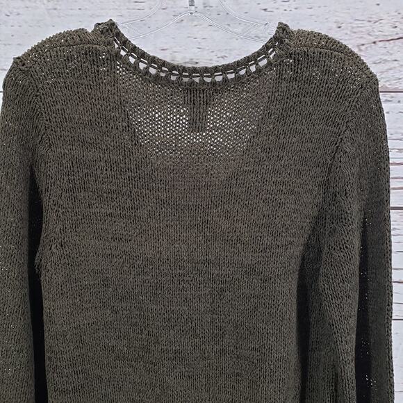 Chico's Women's Brown Knit V-Neck Pullover Long Sleeve Top Size 2 - Picture 12 of 15